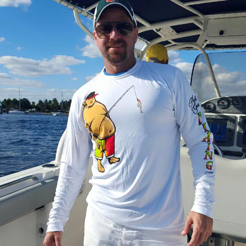 Long Sleeve White Fishing Shirt - Phatt Guy Fishing